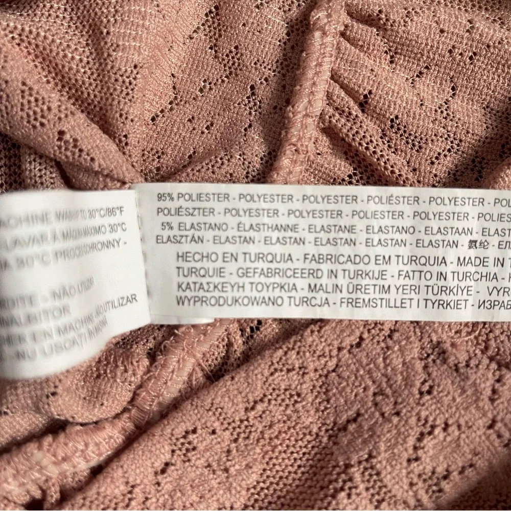 Zara Trafaluc Dusty Pink Lace Peplum Top US S - Picture 4 of 4